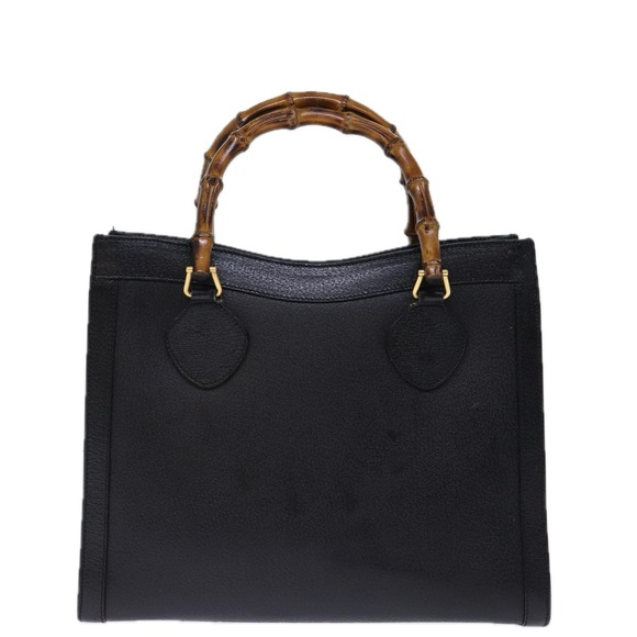 GUCCI Bamboo Hand Bag Leather Black 002 1186 0260 Auth 72838 - Picture 2 of 16